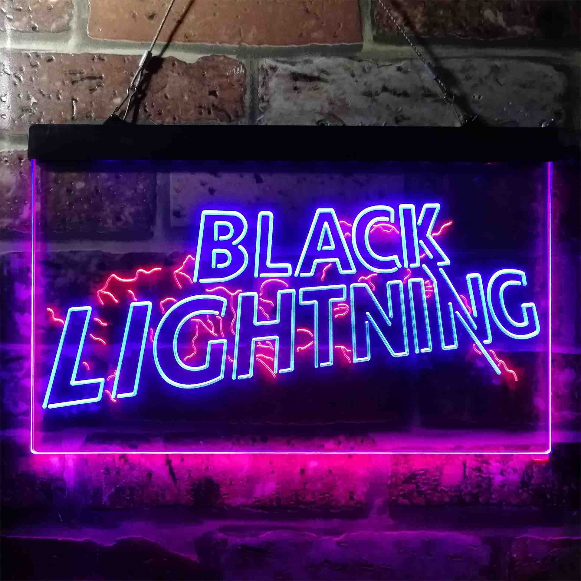 Black Lightning Dual LED Neon Light Sign